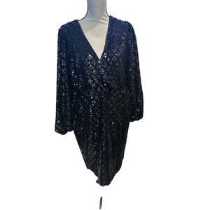 Women’s Torrid Black Sequins V-Neck Dress Size 16